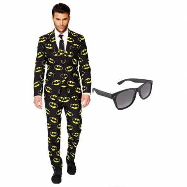 Batman heren kostuum maat 56 (xxxl) met gratis zonnebril