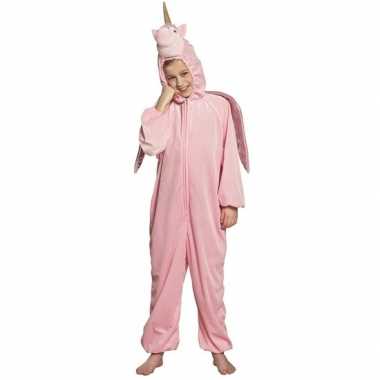 Eenhoorn dieren onesie/kostuum voor kinderen roze