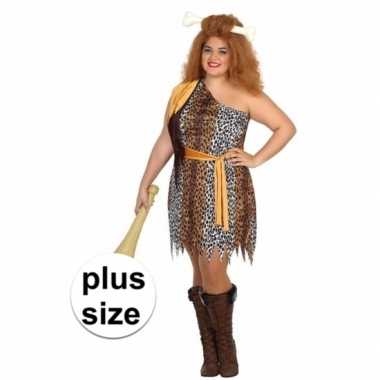 Grote maten holbewoonster kostuum voor dames