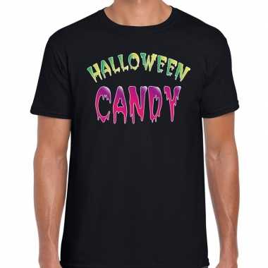 Halloween candy verkleed t shirt zwart voor heren