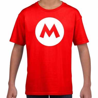 Mario loodgieter verkleed t shirt rood voor kinderen