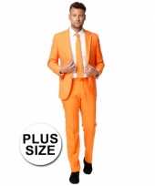 Big size business kostuum oranje