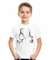 Doktersjas kostuum t shirt wit voor kinderen