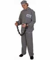Gestreept gevangene kostuum volwassene
