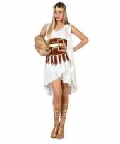 Griekse godin verkleed kostuum jurk wit goud voor dames