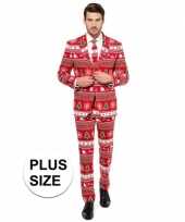 Grote maten heren kostuum met kerstboom print