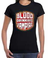Halloween blood drinking vampire verkleed t shirt zwart voor dam