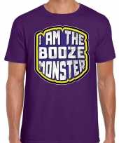 Halloween booze monster verkleed t shirt paars voor heren