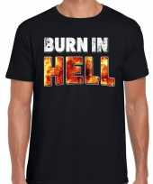 Halloween burn in hell verkleed t shirt zwart voor heren