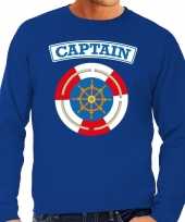 Kapitein captain verkleed sweater blauw voor heren