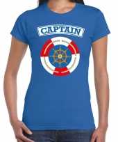 Kapitein captain verkleed t shirt blauw voor dames