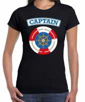 Kapitein captain verkleed t shirt zwart voor dames