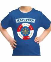Kapitein verkleed t shirt blauw voor kinderen