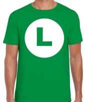 Luigi loodgieter verkleed t-shirt groen voor heren