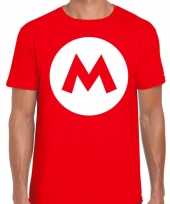 Mario loodgieter verkleed t shirt rood voor heren