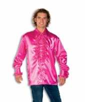 Overhemd roze met rouches heren