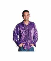 Paarse blouse met rouches