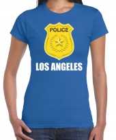 Police politie embleem los angeles verkleed t-shirt blauw voor dames 10262229