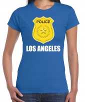 Police politie embleem los angeles verkleed t shirt blauw voor dames 10262229