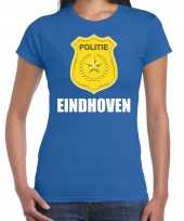 Politie embleem eindhoven carnaval verkleed t-shirt blauw voor dames
