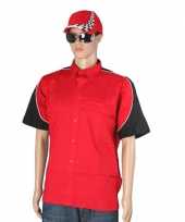 Race shirt rood met race cap maat xl