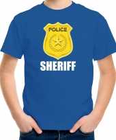 Sheriff police politie embleem t-shirt blauw voor kinderen