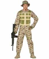 Soldaat verkleed kostuum kostuum camouflage woestijn voor heren