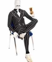 Zentai gangster kostuum krijtstreep